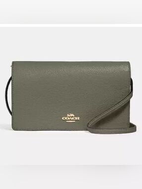 Coach Anna Fold over Sage‎ Green Crossbody Bag EUC